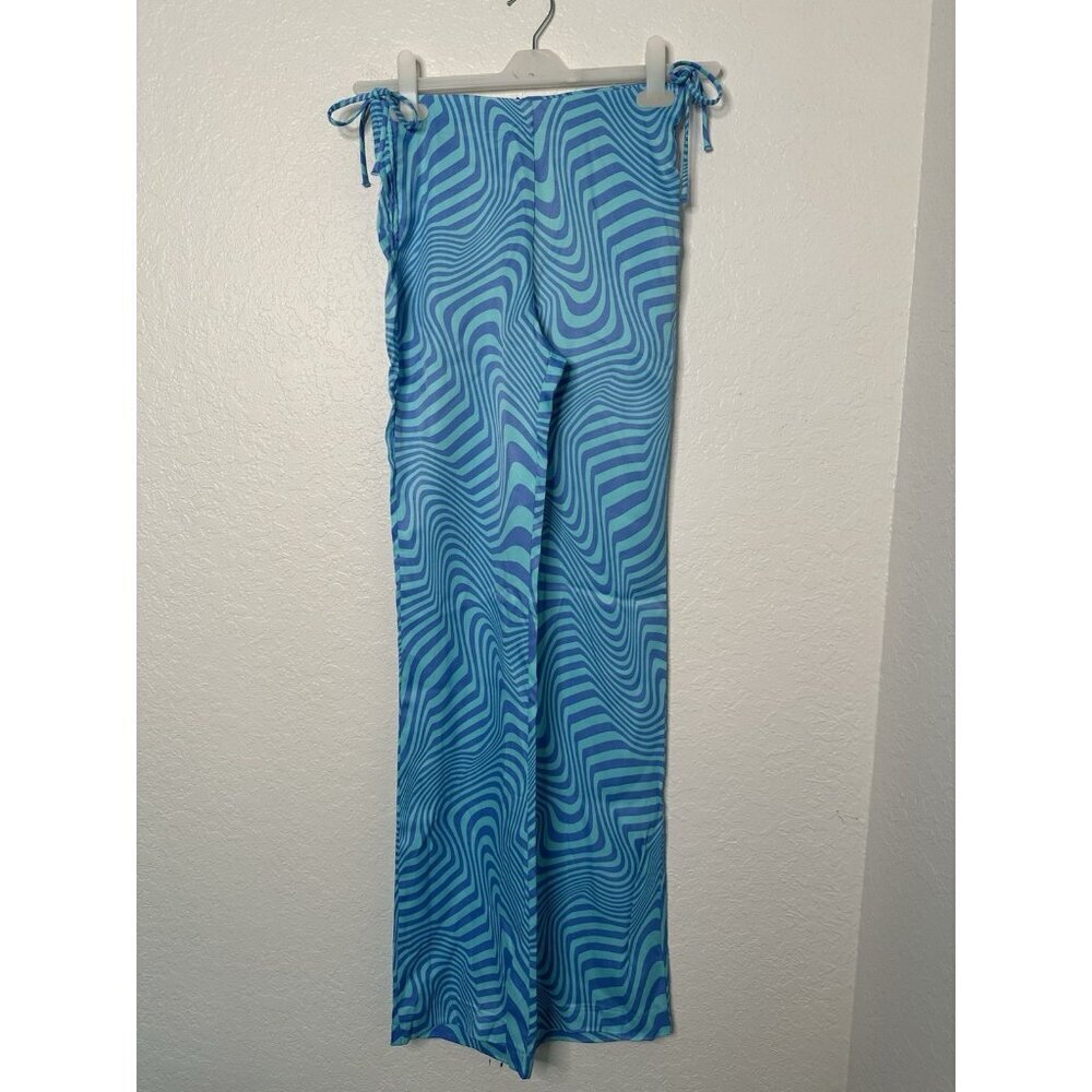 Zara Flare Leg High Waisted Side Tie Retro Pants Festival Streetwear Size XS